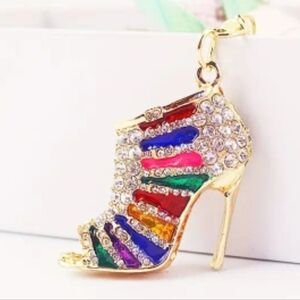 ✨3 FOR $28✨🆕️👠 MULTI COLOURED STILETTO HEEL HANDBAG CHARM / KEY CHAIN👠